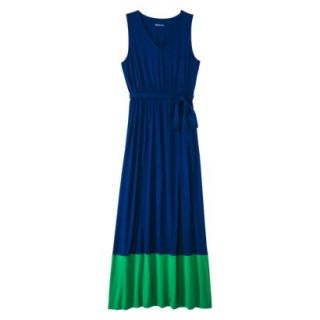 Merona Petites Sleeveless Color block Maxi Dress   Blue/Green XSP