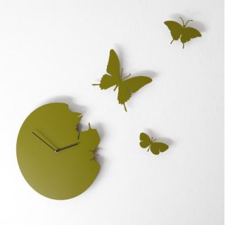 Diamantini & Domeniconi Butterfly Wall Clock 392 Color Green