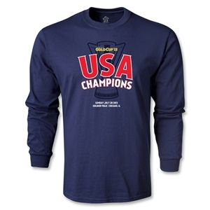 Euro 2012   USA CONCACAF Gold Cup 2013 Champions LS T Shirt (Navy)