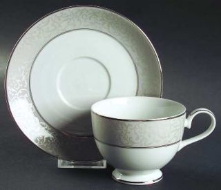 Mikasa Parchment (Thailand) Footed Cup & Saucer Set, Fine China Dinnerware   Esq