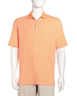 Striped Polo Shirt, Tangerine