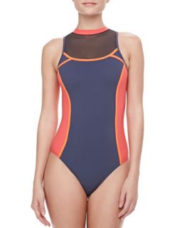 Womens High Neck Racer Swimsuit   JETS by Jessika Allen