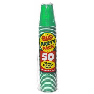 Festive Green Big Party Pack 16 oz. Plastic Cups