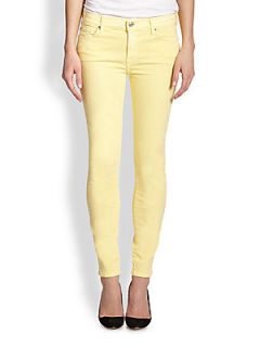 7 For All Mankind Skinny 28 Ankle Jeans   Butter Yellow