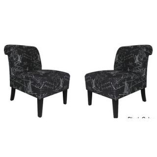 Armen Living Modern Fabric Slipper Chair LC7107CLBL / LC7107CLWH Color Black