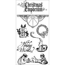Hampton Art Christmas Emporium Cling Stamps (BlackMaterials Rubber Package includes one (1) sheet of cling stampsMounts to acrylic block (not included)Dimensions 8 inches high x 4 inches wideImported )