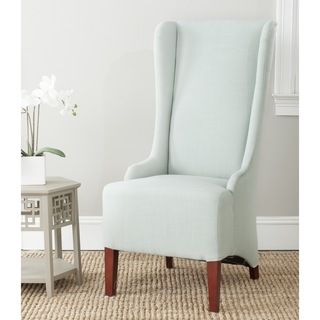 Becall Seafoam Green Dining Chair (Seafoam greenIncludes One (1) chairMaterials Birchwood and cotton/ poly fabricFinish Cherry mahoganySeat dimensions 22.2 inches width and 18.3 inches depthSeat height 19.9 inchesDimensions 47 inches high x 24 inche