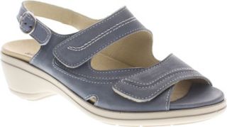 Womens Spring Step Mottella   Blue Leather Casual Shoes