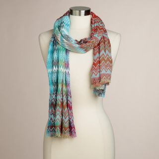 Multicolor Ruched Woven Scarf   World Market