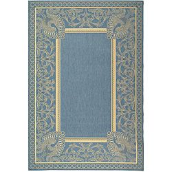 Indoor/ Outdoor Abaco Blue/ Natural Rug (67 X 96) (BluePattern BorderMeasures 0.25 inch thickTip We recommend the use of a non skid pad to keep the rug in place on smooth surfaces.All rug sizes are approximate. Due to the difference of monitor colors, s