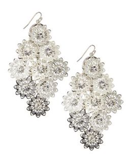 Crystal Flower Cluster Earrings