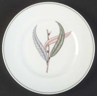 Royal Worcester Pussy Willow Bread & Butter Plate, Fine China Dinnerware   Green