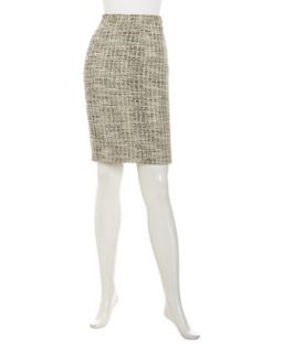 Tweed High Waist Pencil Skirt