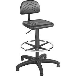 Safco Taskmaster Swivel Chair (Black, chromeHeight range 19 27 inchesFoot ring dimension 20 inches in diameterBase Dimensions 20 inches in diameterChair Dimensions 25 inches in diameter x 36 inches wide x 44 inches highModel number 5110 )