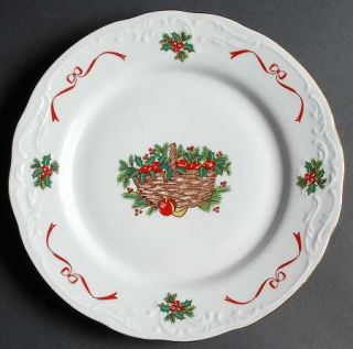 Menuet (Poland) Basket Of Cheer Dinner Plate, Fine China Dinnerware   Brown Bask