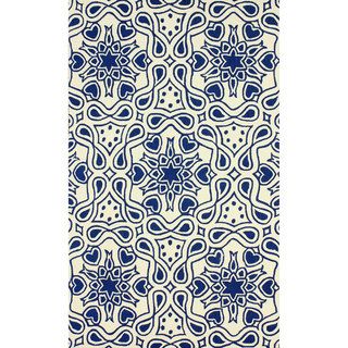 Nuloom Hand hooked Modern Abstract Flower Blue Rug (5 X 8)