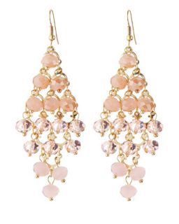 Chandelier Bead Earrings, Gold/Pink