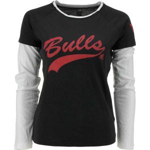 Chicago Bulls NBA Womens Cracked Up Long Sleeve Layered T Shirt