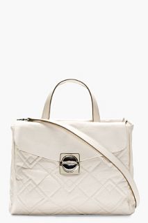 Marc By Marc Jacobs Ivory White Leather Quilted Satchel Bag