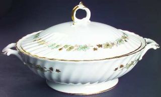 Royal Doulton Piedmont Round Covered Vegetable, Fine China Dinnerware   Teal,Gre