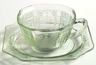 Anchor Hocking Princess Green Cup and Saucer, No Ring Bread & Butter Plate   Gre