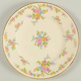 Syracuse Sy40 Salad Plate, Fine China Dinnerware   Multicolor Floral   Gold Trim