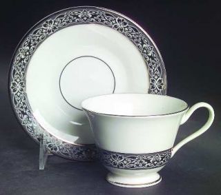 Oxford (Div of Lenox) Evening Mood Footed Cup & Saucer Set, Fine China Dinnerwar