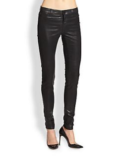 J Brand Mid Rise Super Skinny Jeans/Coated Black Tar   Coated Black Tar