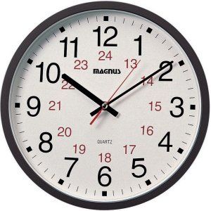 Dainolite DAI 22502 BK Universal 12/24 Hour Black Clock