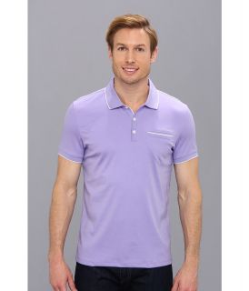 Calvin Klein S/S Polo w/ Contrast Collar Piping Mens Short Sleeve Pullover (Purple)