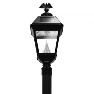 Gama Sonic GS97SG/E Solar Post Light, Single Imperial Acorn Finial Lamp Black
