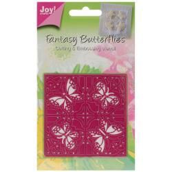Joy Crafts Cut and Emboss Die  Fantasy Butterflies Square, 3.25 X3.25