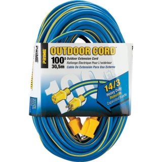 Prime Wire & Cable 125 Volt Outdoor Extension Cord   100 Ft. 14/3, Model
