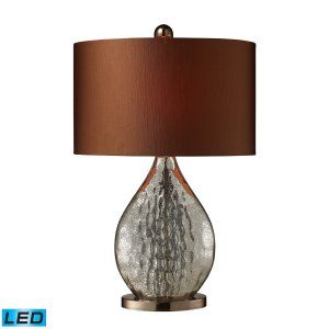 Dimond Lighting DMD D1889 LED Sovereign Table Lamp with Oval Copper Faux Silk Sh