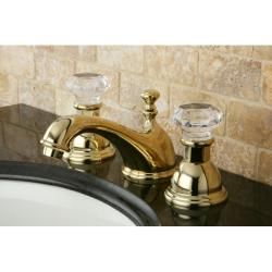 Crystal Handle Polished Brass Widespread Bathroom Faucet Model Es3962wcl