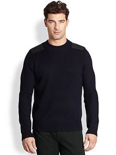 Vince Military Wool Pullover   Coastal Blue