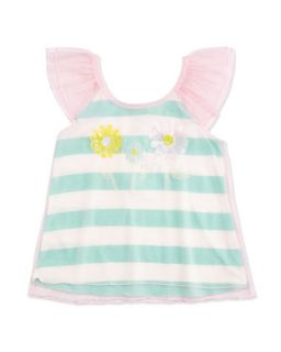 Layered Striped Flower Top, 4 6X