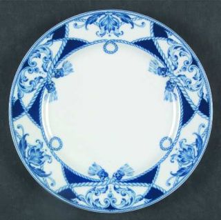 Vista Alegre Villa Salad/Dessert Plate, Fine China Dinnerware   Blue Scrolls And