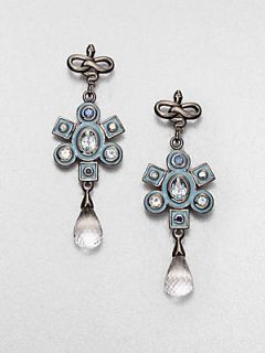 M.C.L by Matthew Campbell Laurenza Sapphire, Blue Topaz and White Topaz Drop Ear
