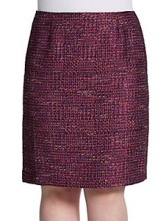 Boucle Slim Pencil Skirt   Purple Tweed