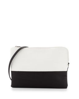 Manly Colorblock Pouch Bag, Black/White