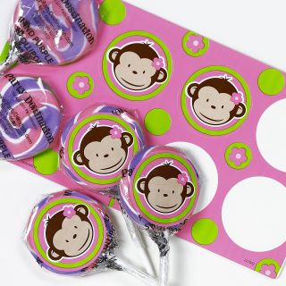 Pink Mod Monkey Small Lollipop Sticker Kit