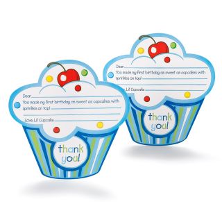 Boys Lil Cupcake 1st Birthday Thank You Notes