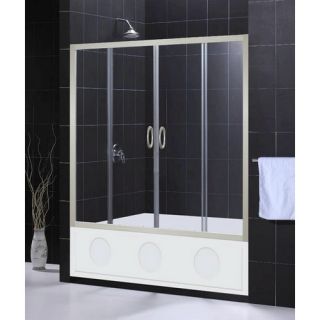 Dreamline SHDR116058604 Bathtub Shower Doors, 5660 x 58 Visions Dual Sliding Glass Brushed Nickel