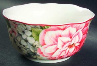 222 Fifth (PTS) Desiree Coupe Cereal Bowl, Fine China Dinnerware   Large Pink,Wh