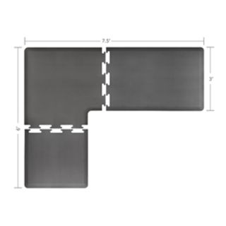 Wellness Mats L Series Puzzle Piece Collection w/ Non Slip Top & Bottom, 7.5x6x3 ft, Gray