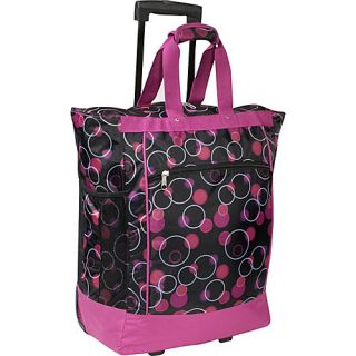 Rolling Tote   Magenta/Plum Bubbles