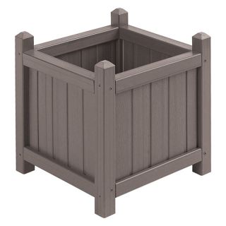 16 in. All Weather Composite Crown Short Planter Mahogany   WOOD189 CSM HN