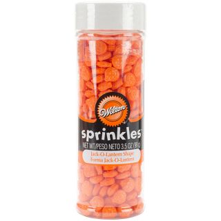 Wilton Jack o lantern 3.5 Ounce Sprinkles (OrangeMaterials PlasticPackage includes 3.5 ounces of sprinklesDimensions 3.5 ouncesSprinkles come in a jack o lantern shapeImported )