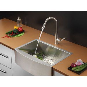 Ruvati RVC2450 Combo Stainless Steel Kitchen Sink and Stainless Steel Set